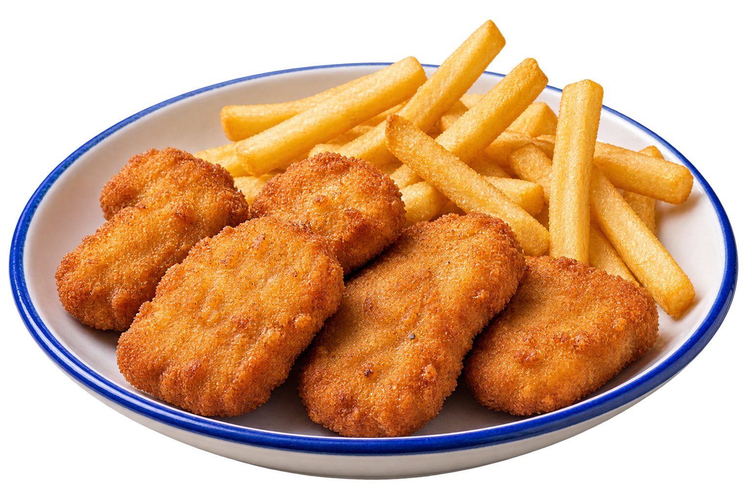 Nuggets crujientes con patatas fritas
